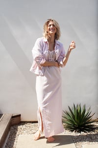 Image 3 of Long Slip Dress with Tie Lt Pink
