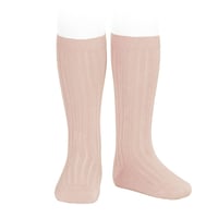 Image 1 of Condor Ribbed Knee High Socks- Old Rose