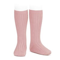 Image 2 of Condor Rib Knee High Socks- Dusty Pink