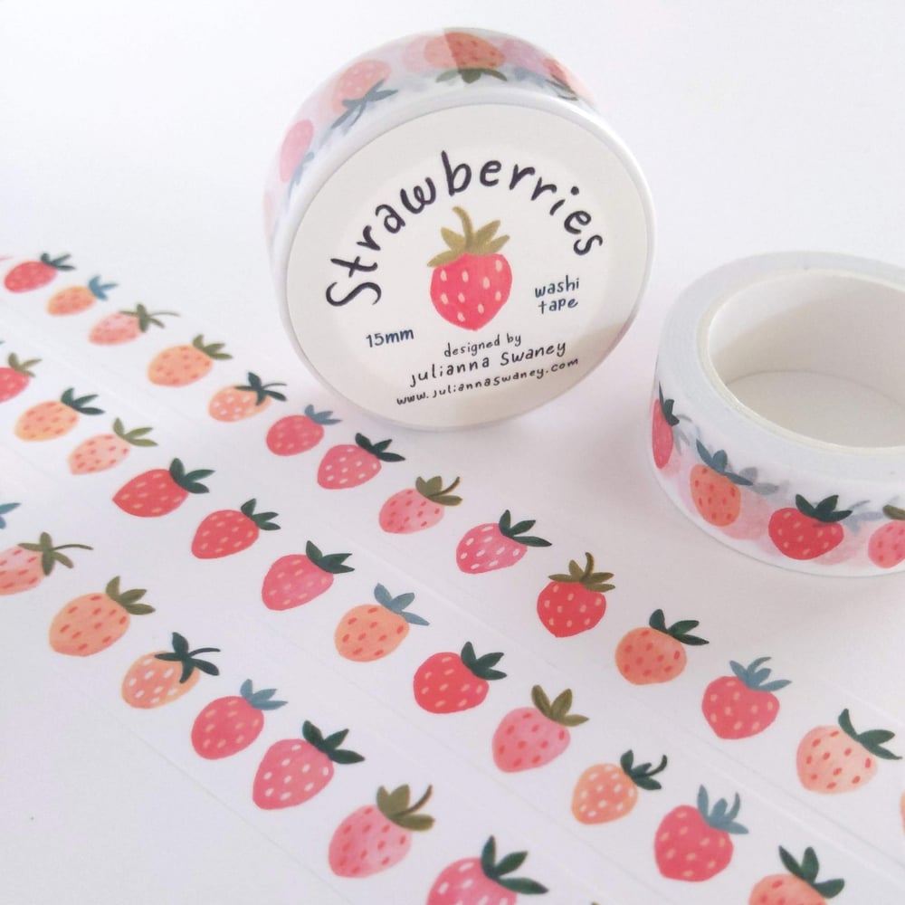 Artwork by Julianna Swaney — Strawberries Washi Tape