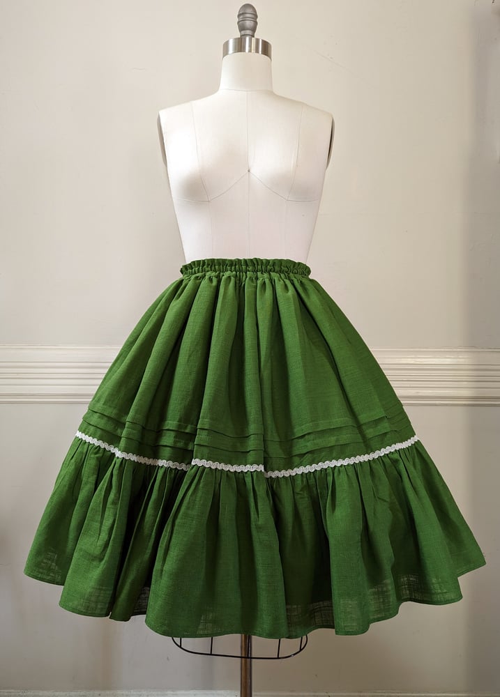  Monika Skirt - Green Linen Blend