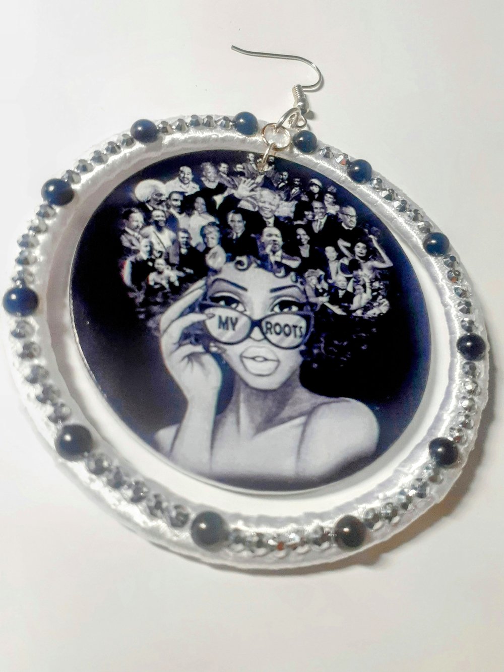 Image of Afrocentric, My Roots, Cinderella Jelly Rhinestone, Wood, Ribbon earrings