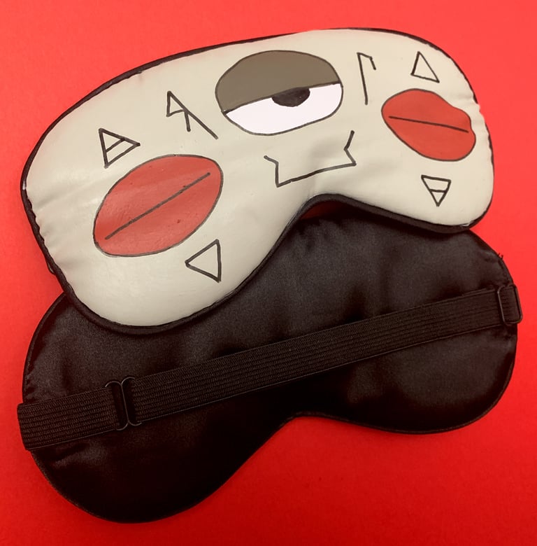 Dream Mask G hand painted and stuffed with MUGWORT