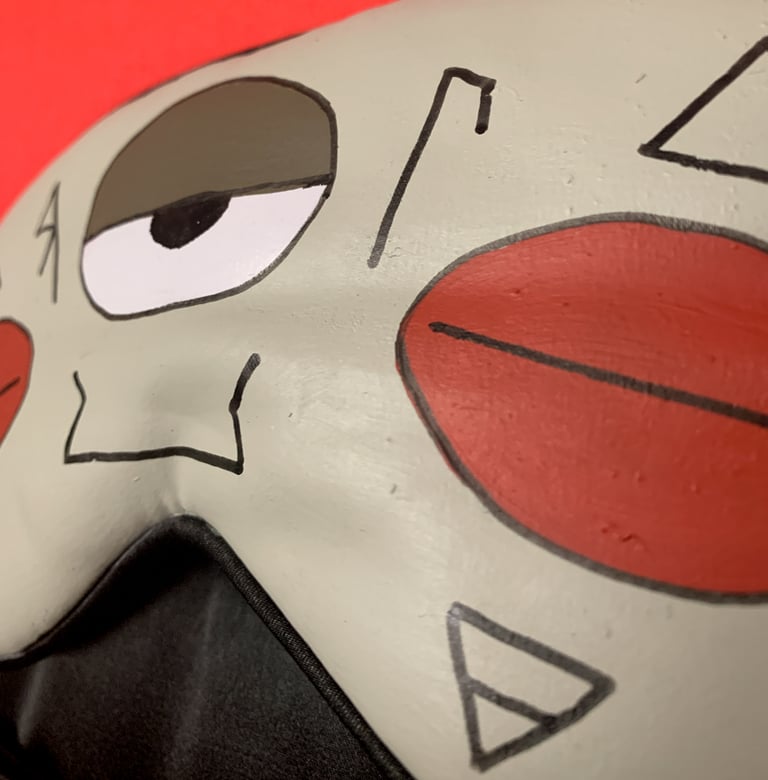 Dream Mask G hand painted and stuffed with MUGWORT Image 2