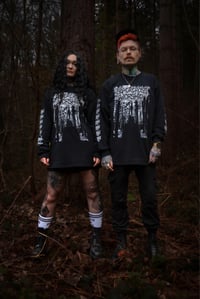 Image 1 of Mörka skogar - black cross worship long sleeve tee