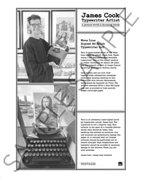 Image 5 of PRE ORDER Mona Lisa Hand-Signed A4 Print Typewriter Art 