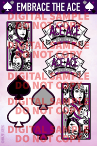Image 2 of 4X6 Inch - Embrace the Ace Sticker Sheet