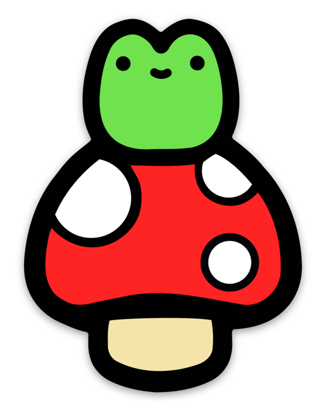 Mushroom Frog Toad Stool Vinyl Sticker