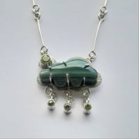 Image 1 of Green cloud silver pendant