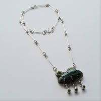 Image 3 of Green cloud silver pendant