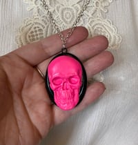 Image 1 of Pink Skull Necklace for Good Luck by Ugly Shyla 