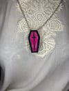 Lucky Pink And Black Coffin Amulet by Ugly Shyla 