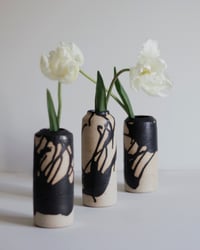 Image 1 of Narrow Vase - Black Wave 