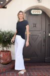 Side Button Pant White