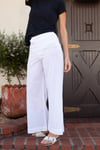 Side Button Pant White