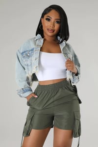 Image 1 of Olive Brielle Cargo Shorts