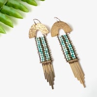 Image 3 of Turquoise Armor Earrings