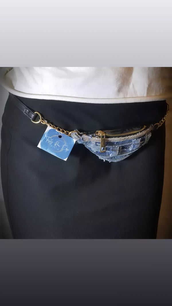 Image of Tasty Raw Edge Denim On The Go Mini Waist Chain Pack