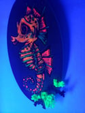 UV Glow Orange Seahorse Wood Burning Hanging Pyrography