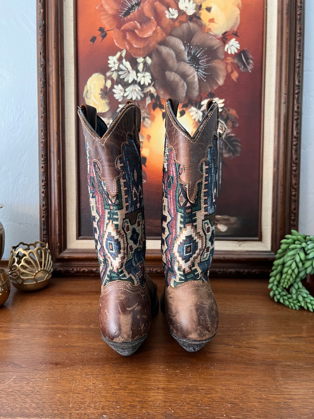 Vintage Southwestern Tapestry Boots (6)