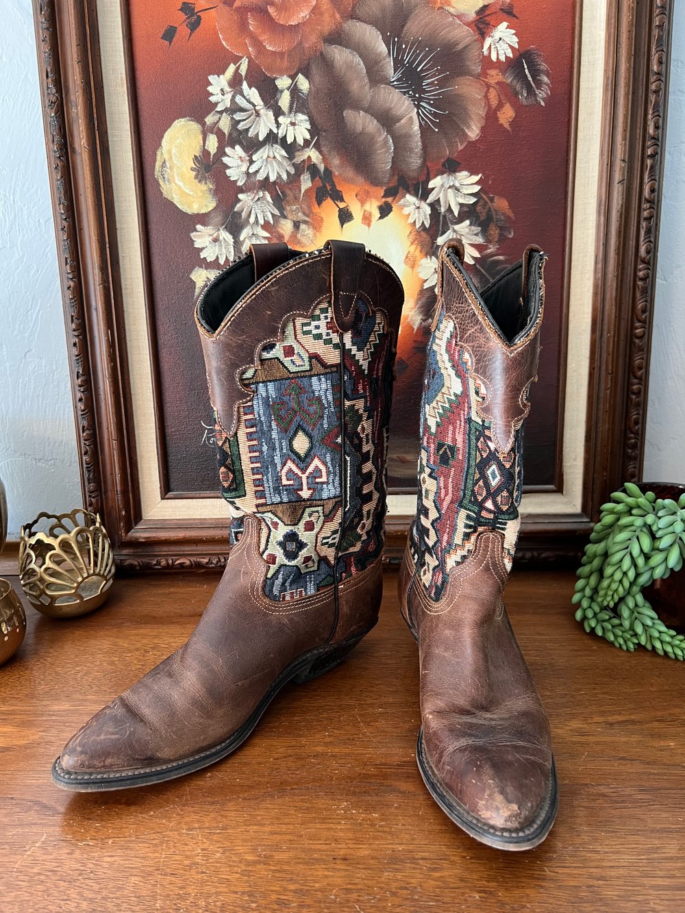 Vintage Southwestern Tapestry Boots (6)