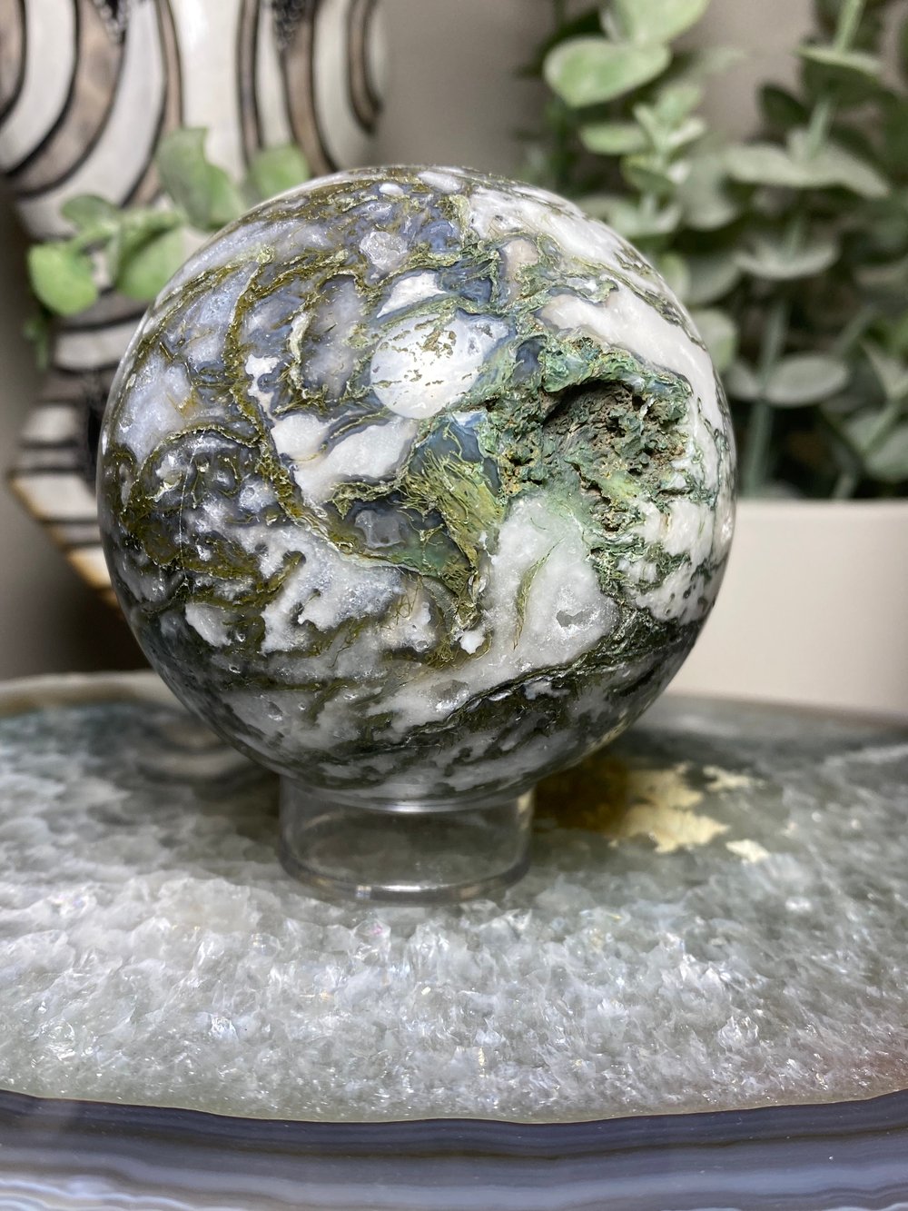 Moss Agate Sphere - A