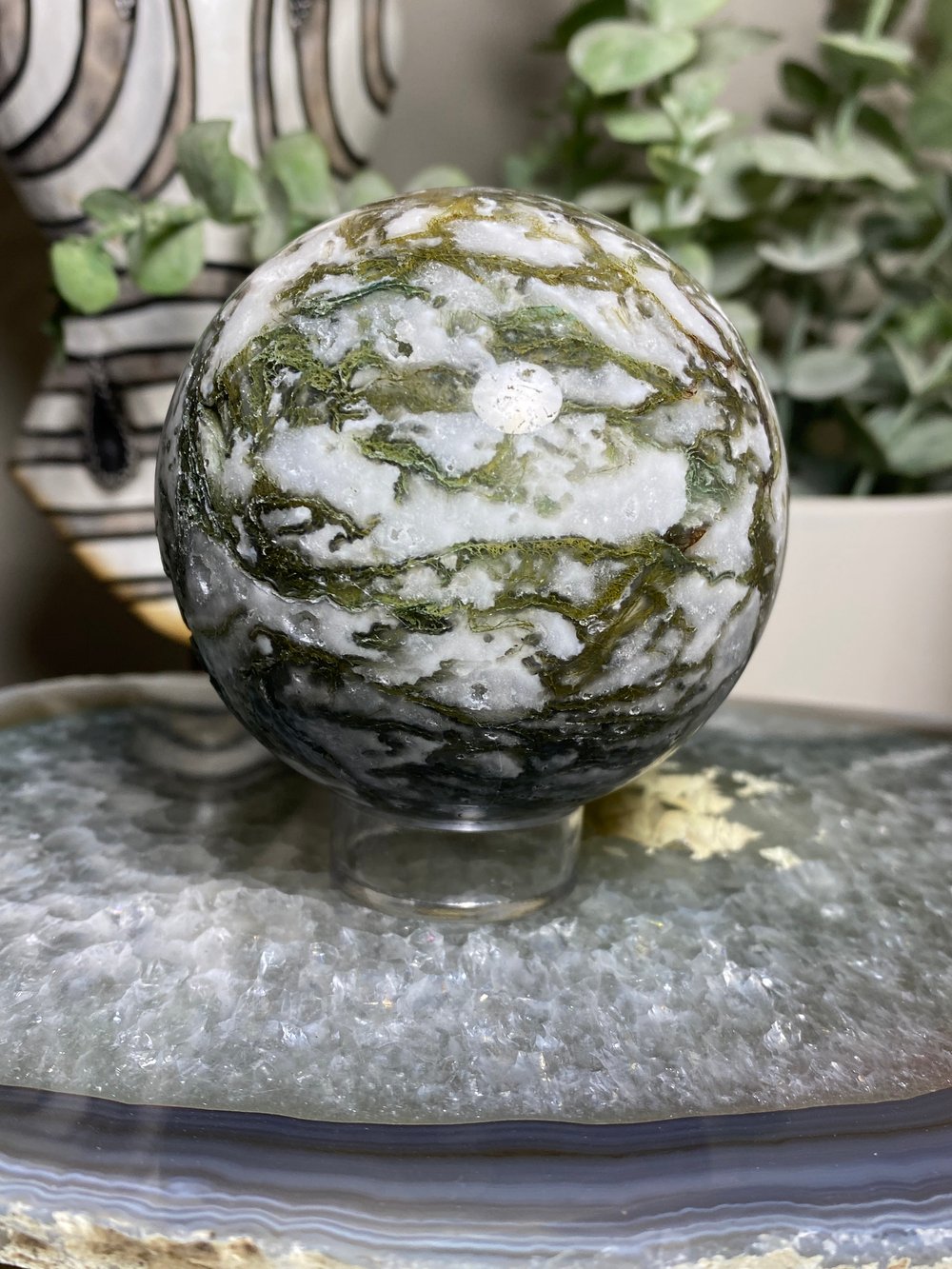 Moss Agate Sphere - A
