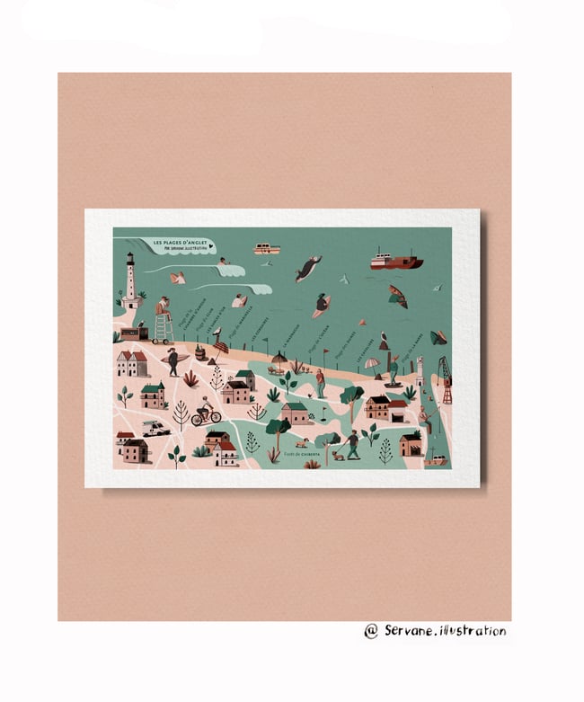 " Les plages d'Anglet / Biarritz " (deux au choix)