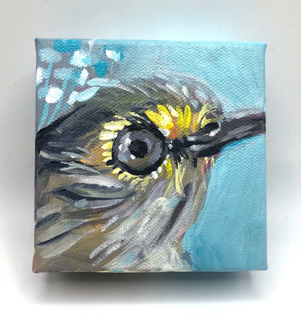 Winnie's Chipper Morning – White-eyed Vireo bird painting