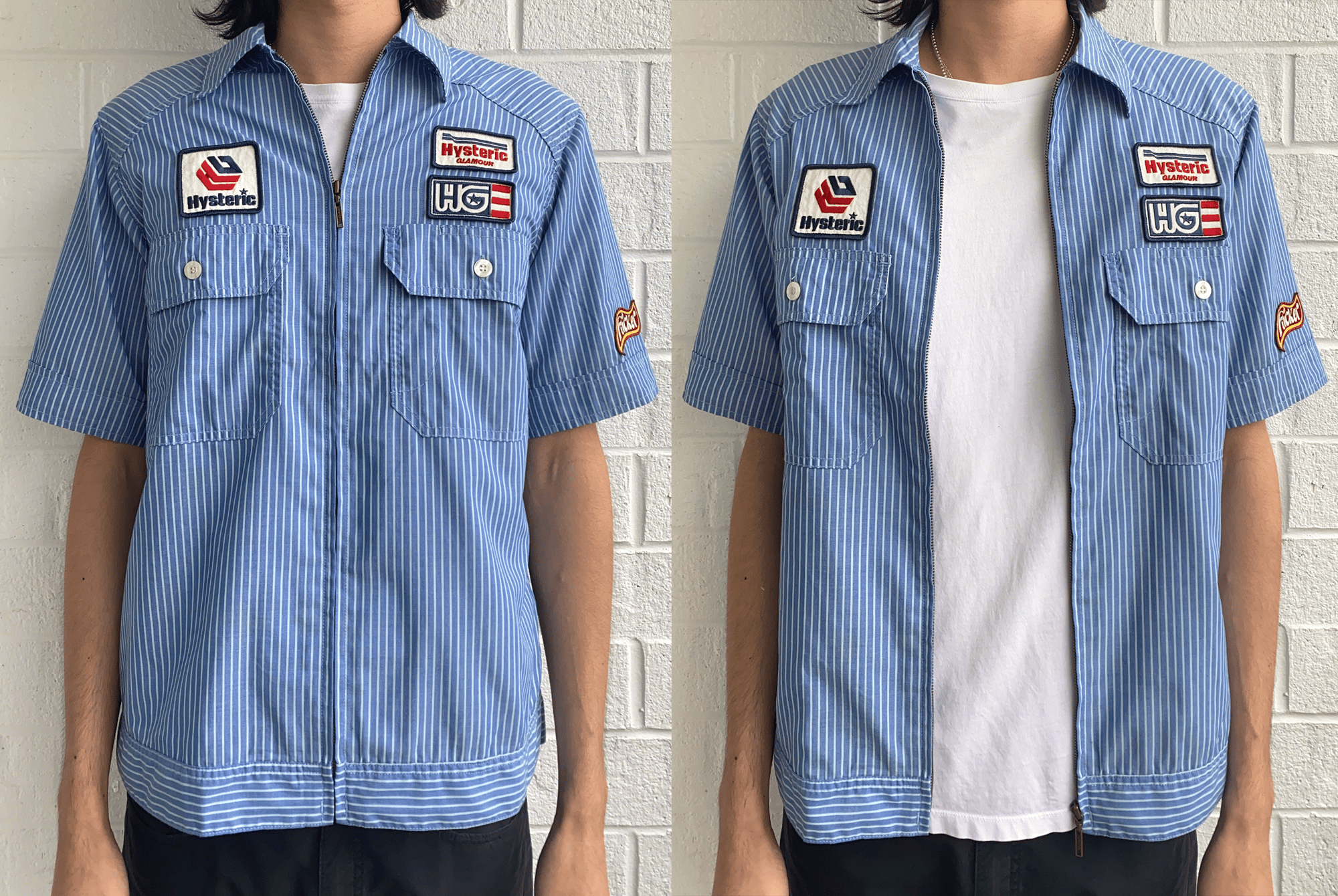 90's Hysteric Glamour Mechanic Zip-Up Shirt. | neverlandsupply