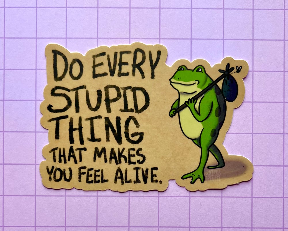 Image of Adventure frog vinyl sticker