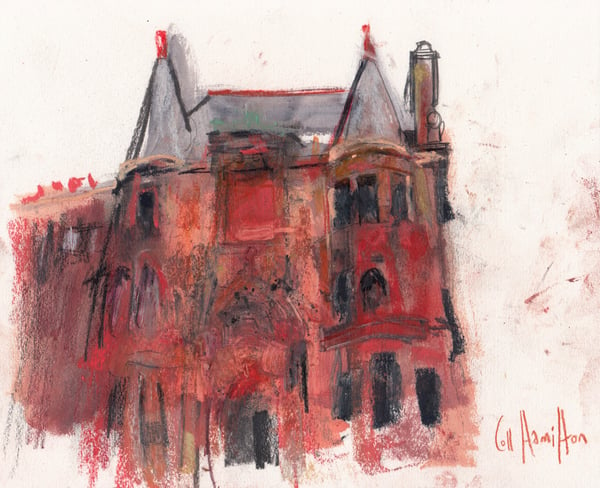 Image of Sovereign House, West Regent Street - Charcoal, Acrylic Paint, Pencil and Soft Pastels on Paper 