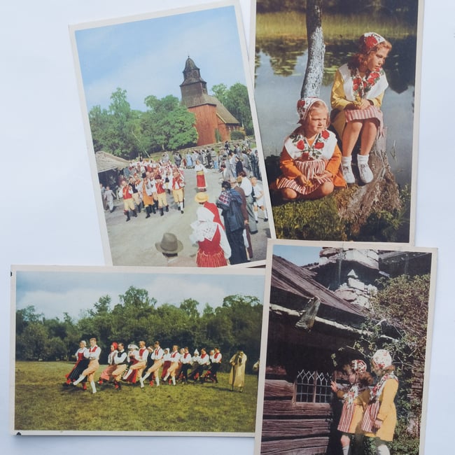 Vintage Postcard Set Swedish Summer no.1