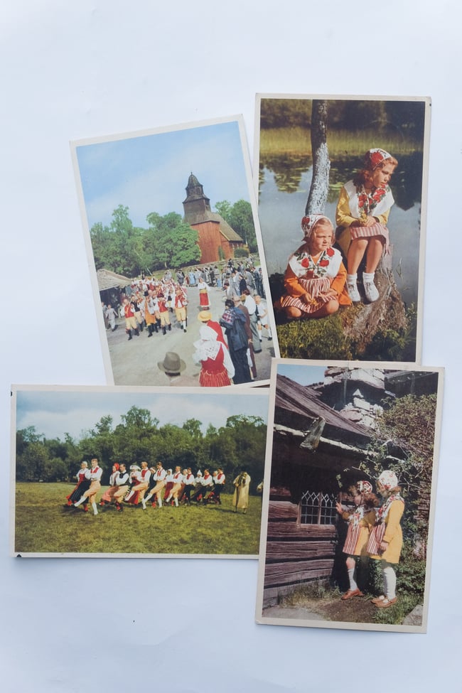 Vintage Postcard Set Swedish Summer no.1