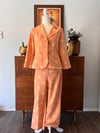Vintage Orange and Yellow Pant Suit Set (S)