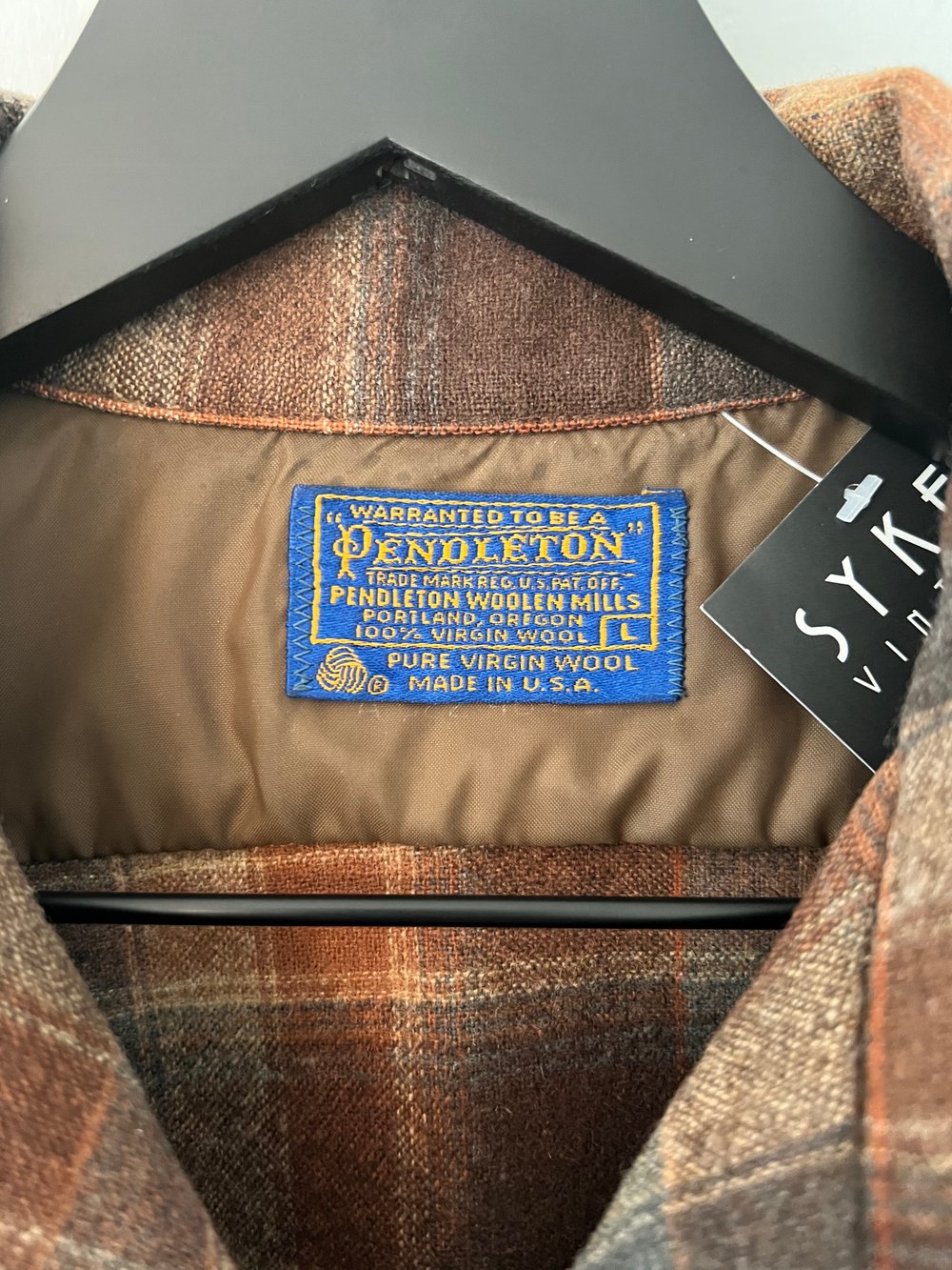 Vintage Brown Pendleton Plaid Button Up (L)