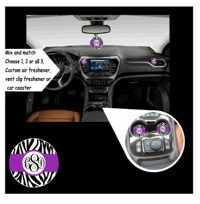 Image 4 of Monogram Car Coaster - Animal Print