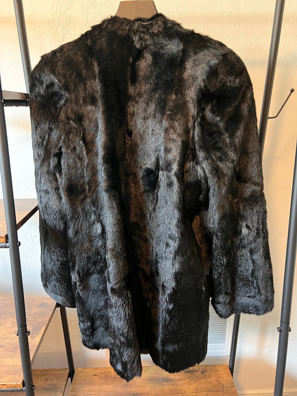 Vintage Black Fur Coat (M)