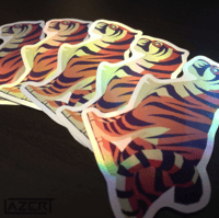 Image 4 of Sitting Tiger - Holographic Stickers