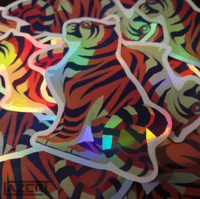 Image 3 of Sitting Tiger - Holographic Stickers