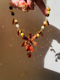 Image 4 of 🤎🧡Tiger Eye Zygopetalum Orchid Choker🧡🤎