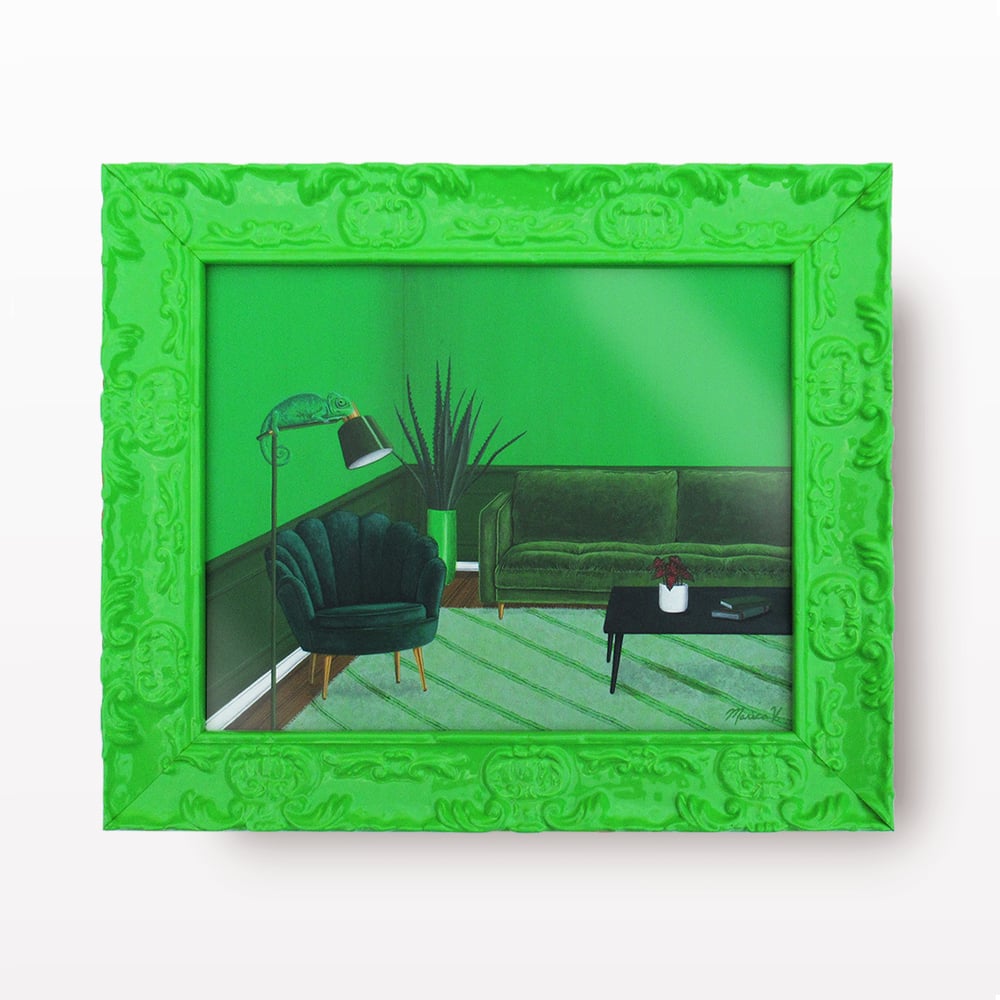 “Green Chameleon Room” Print