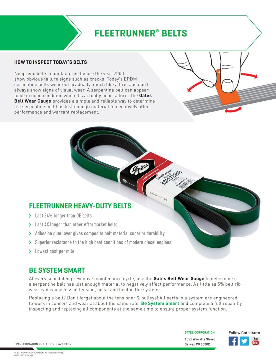 Gates Fleet Runner HD Micro-V Serpentine Belt for Honda Civic Type
