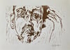 "Aloft" - Linocut - Sepia Brown Ink on White Paper 