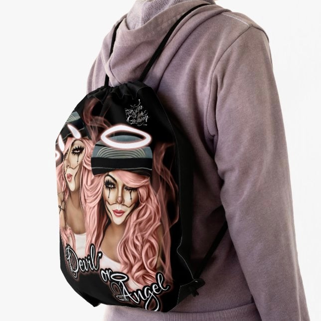 Image of Drawstring back pack Devil or Angel