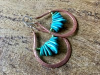 Image 4 of Sovereign Blue- Turquoise and mixed metals earrings n27