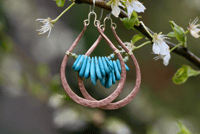 Image 1 of Sovereign Blue- Turquoise and mixed metals earrings n27