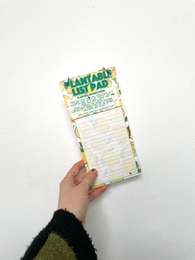 Plantable Notepad - Seed Paper List Pad - Lemons