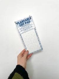 Image 1 of Plantable Notepad - Seed Paper List Pad - Blue Floral