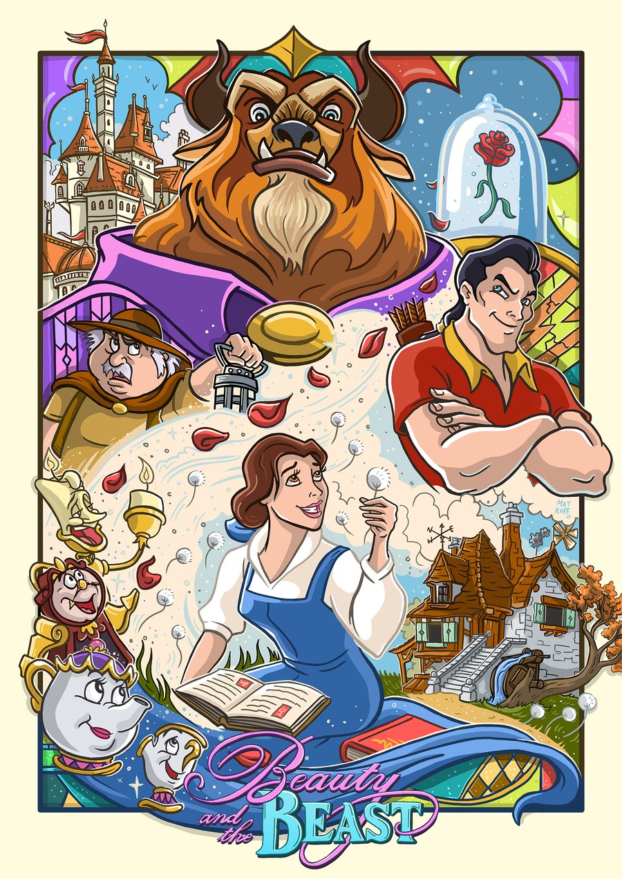 Image of Beauty and the Beast A2 Poster Print